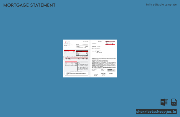 Hypothekenabrechnung der usbekischen Ziraat Bank in Word- und PDF-Formaten 1-2 Beispielvorschau